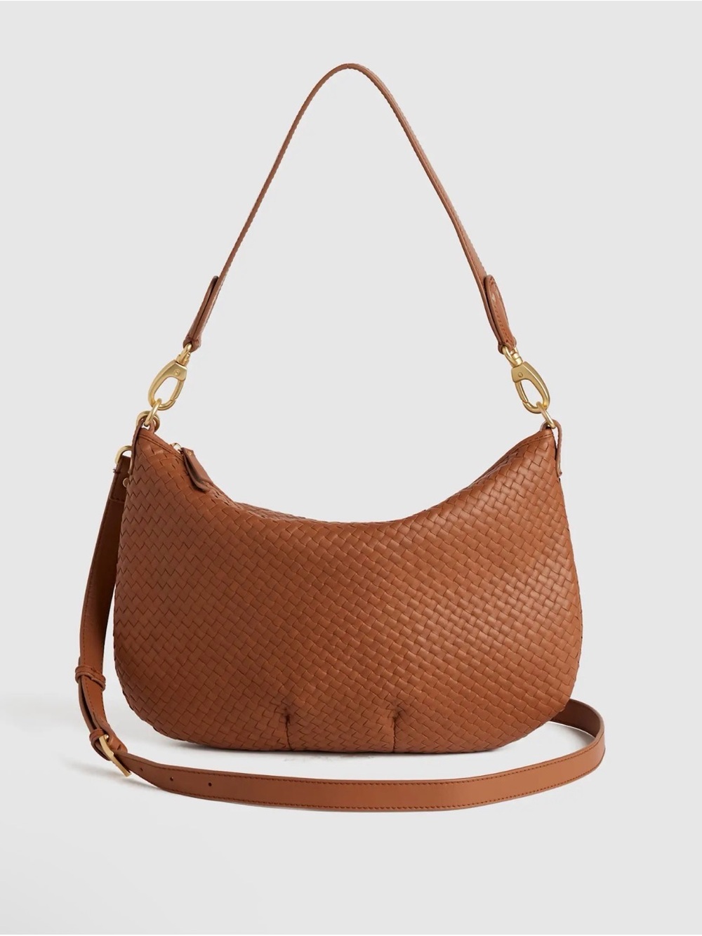 Quince Handwoven Small Shoulder Bag in Cognac 1080